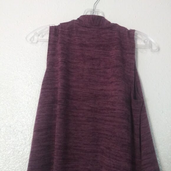 Logo by Lori Goldstein Women's S purple marbled sleeveless cardigan sweater - Picture 6 of 13
